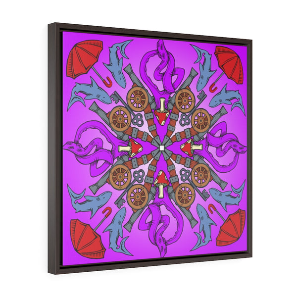 OctoCannon in pink - Framed Canvas Print