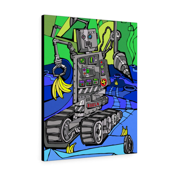 Robot Banana Driller - Canvas Print