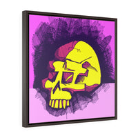 Pensive Skull - Framed Canvas Print