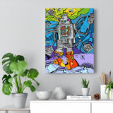 Robot Jellybean Swatter - Canvas Print